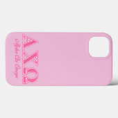 Rosa Buchstaben Alphi Chi-Omegas Case-Mate iPhone Hülle (Rückseite (Horizontal))