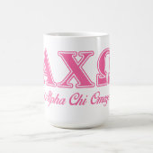 Rosa Buchstaben Alphi Chi-Omegas Kaffeetasse (Mittel)