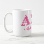Rosa Buchstaben Alphi Chi-Omegas Kaffeetasse (Links)