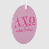 Rosa Buchstaben Alphi Chi-Omegas Ornament (Vorderseite)