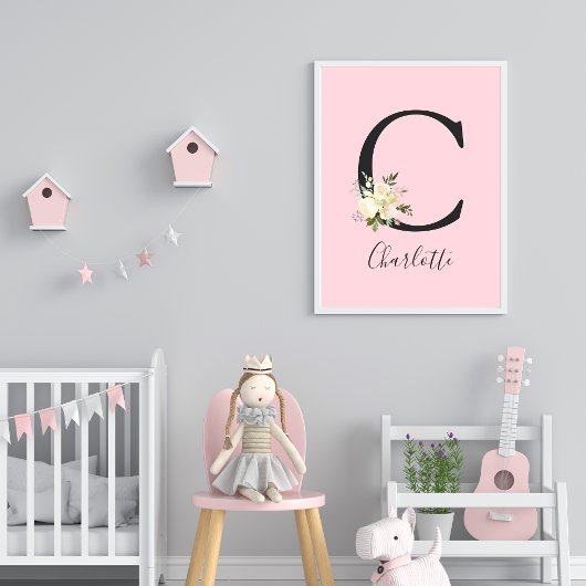 Rosa Buchstaben 'C' Kinderzimmer Name Wand Kunst