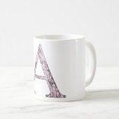 Rosa Buchstaben Ein Monogramm erstes Alpha-Zeichen Kaffeetasse (VorderseiteRechts)