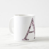 Rosa Buchstaben Ein Monogramm erstes Alpha-Zeichen Kaffeetasse (Vorderseite Links)