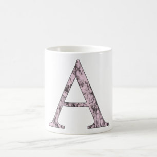 Rosa Buchstaben Ein Monogramm erstes Alpha-Zeichen Kaffeetasse
