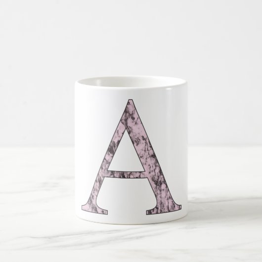Rosa Buchstaben Ein Monogramm erstes Alpha-Zeichen Kaffeetasse (Mittel)