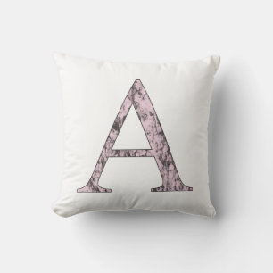 Rosa Buchstaben Ein Monogramm erstes Alpha-Zeichen Kissen