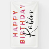 Rosa Buchstaben Einfache Stilrichtung Personalisie Banner (Vertikal)