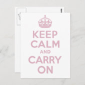 Rosa Buchstaben halten Ruhe und tragen weiter Postkarte (Vorne/Hinten)