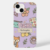 Rosa Buchstaben Lehrer Schulmuster Case-Mate iPhone Hülle (Rückseite)