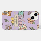 Rosa Buchstaben Lehrer Schulmuster Case-Mate iPhone Hülle (Rückseite (Horizontal))