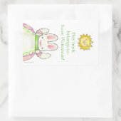 Rosa Buchzeichen Rechteckiger Aufkleber (Tasche)