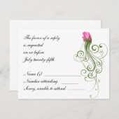 Rosa Bud Geblüht RSVP-Karte RSVP Karte (Vorne/Hinten)