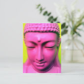 Rosa Buddha Postkarte (Stehend Vorderseite)