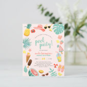 Rosa | Budget Ananas Tropical Pool Party (Stehend Vorderseite)