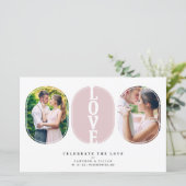 Rosa Budget Liebe Zitat Hochzeit 2 Fotos Collage (Stehend Vorderseite)