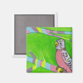 Rosa Budgie Magnet (Vorderseite/Rückseite)