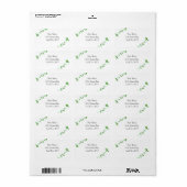 Rosa Buds auf grüner Hochzeit Adressaufkleber (Vorne)