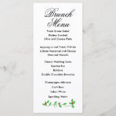 Rosa Buds auf grüner Hochzeit Menükarte (Vorderseite)