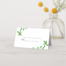 Rosa Buds auf grüner Hochzeit Platzkarte