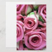 Rosa Buds Briefpapier (Vorne/Hinten)