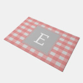 Rosa Buffalo Kariert Monogram Doormat Fußmatte (Schrägansicht)