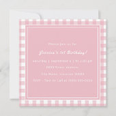 Rosa Buffalo Kariert Monogram Geburtstagsparty Einladung (Vorderseite)