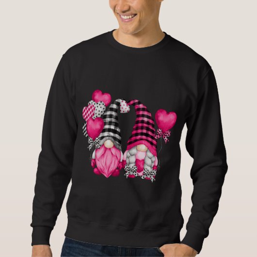 Rosa Buffalo Karierte und herzliche Ballons - Vale Sweatshirt (Vorderseite)