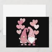 Rosa Buffalo Kariertes Herz Gnomes Valentinstag Einladung (Vorne/Hinten)