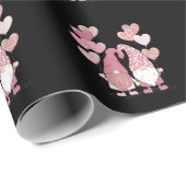 Rosa Buffalo Kariertes Herz Gnomes Valentinstag Geschenkpapier (Rolleneckpunkt)