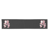 Rosa Buffalo Kariertes Herz Gnomes Valentinstag Kurzer Tischläufer (Horizontal)