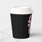 Rosa Buffalo Kariertes Herz Gnomes Valentinstag Pappbecher (Rechts)