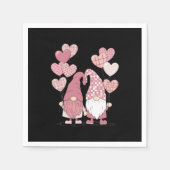 Rosa Buffalo Kariertes Herz Gnomes Valentinstag Serviette (Vorderseite)