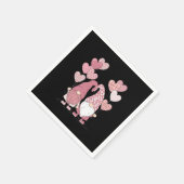 Rosa Buffalo Kariertes Herz Gnomes Valentinstag Serviette (Ecke)