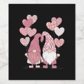 Rosa Buffalo Kariertes Herz Gnomes Valentinstag Weinetikett (Einzelnes Label)