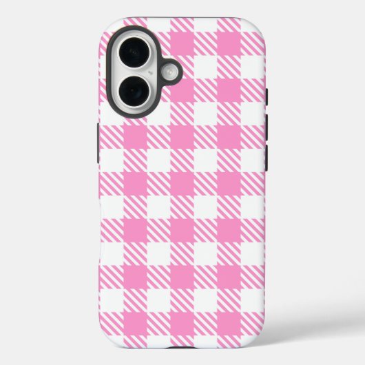 Rosa Buffalo Kariertes Muster Case-Mate iPhone Hülle (Rückseite)