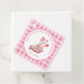 Rosa Buffalo Karo Küche Geschirr Piepsplatte Geschenkanhänger (Beispiel)