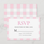 Rosa Buffalo Karo Wedding RSVP Karte (Vorne/Hinten)