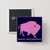 rosa Büffelquadrat-Button Button (Vorne & Hinten)