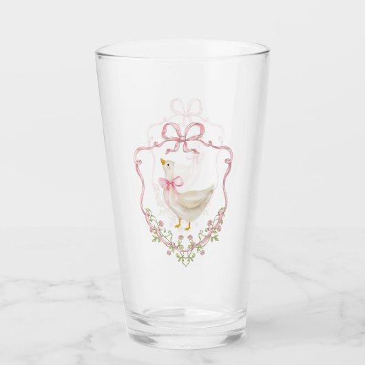 Rosa Bug Gänse Wappen Mädchen Dusche Glas (Vorderseite)