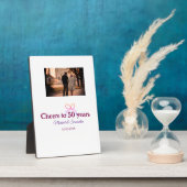 Rosa Bug jubelt auf 50-jährige Hochzeit Fotoplatte (Seite)