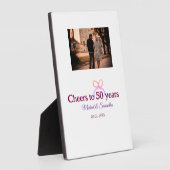 Rosa Bug jubelt auf 50-jährige Hochzeit Fotoplatte (Seite)