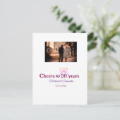 Rosa Bug jubelt auf 50-jährige Hochzeit Postkarte (Stehend Vorderseite)