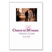 Rosa Bug jubelt auf 50-jährige Hochzeit Tischnummer (Rückseite)