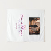 Rosa Bug jubelt auf 50-jährige Hochzeit Wandteppich (Vorderseite (Horizontal))