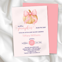 Rosa Bug Kürbis Baby Fall Dusche minimalistisch Einladung