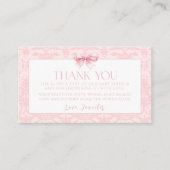 Rosa Bugbaby Dusche Danke Begleitkarte (Vorderseite)