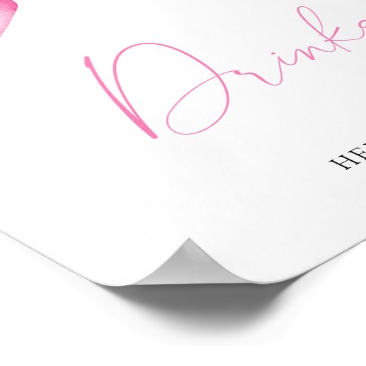 Rosa Bugbaby Dusche - Drinks Poster (Ecke)