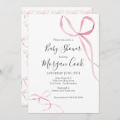 Rosa Bugbaby-Dusche Einladung, Mädchen-Dusche Einladung (Vorne/Hinten)