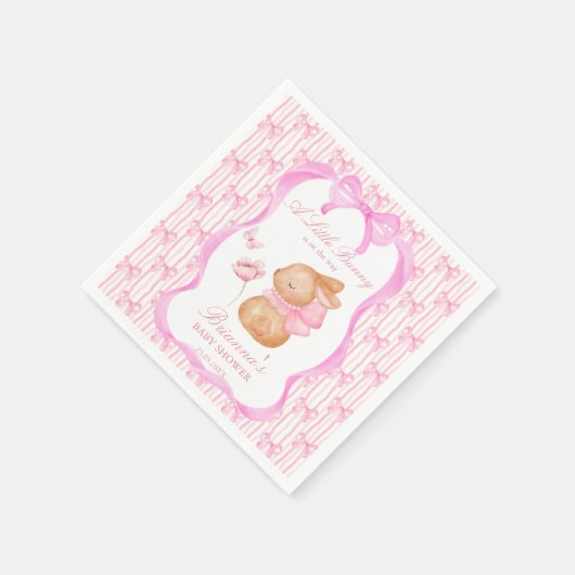 Rosa Bugbaby-Dusche mit Monogramm Serviette (Ecke)