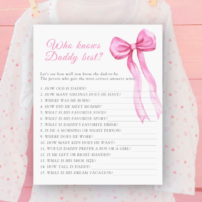 Rosa Bugbaby Dusche Wer Papa am besten Spiel kennt (Von Creator hochgeladen)